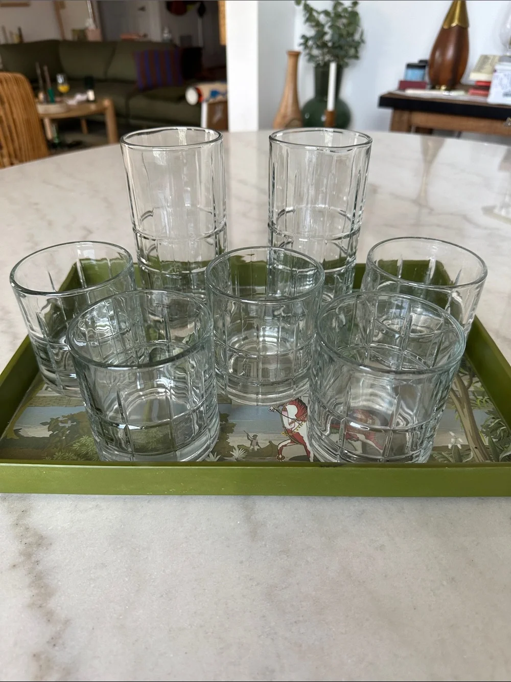 Anchor Hocking Tartan glasses set